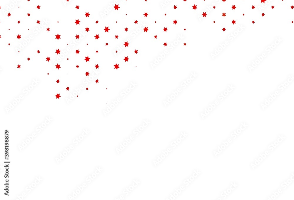 Light Red vector cover with small and big stars.