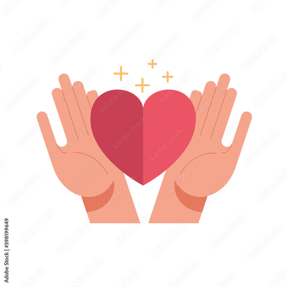 hands with heart of love feeling and stars hands with heart of love feeling and stars