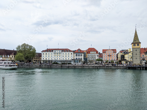 Lindau, Germany - May 5 2019: View of Lindau's waterfront