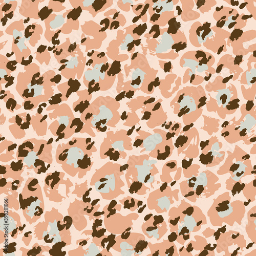 Animal skin seamless pattern. Leopard`s spotted fur imitation.