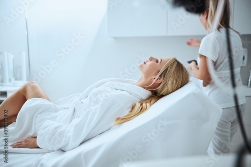 Relaxed woman before a cosmetic procedure in a beauty clinic © Viacheslav Yakobchuk