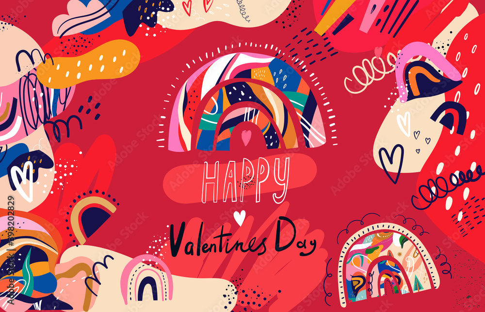 Obraz premium Valentines Day greetings. Valentines day card. Flyer, card, banner, brochure