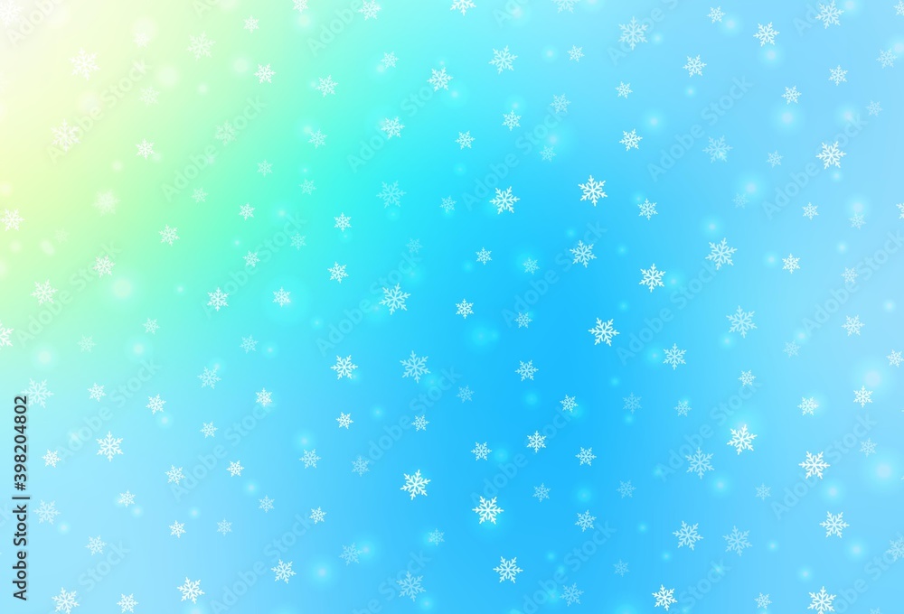 Light Blue, Green vector pattern in Christmas style.