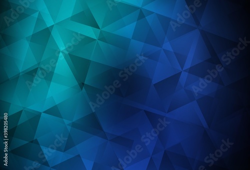 Dark Blue, Green vector polygonal pattern. © smaria2015