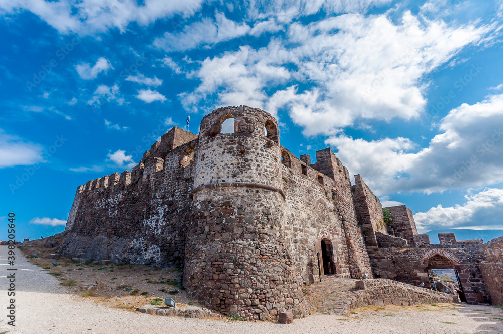 Molivos Castle in Lesvos Island of Greece