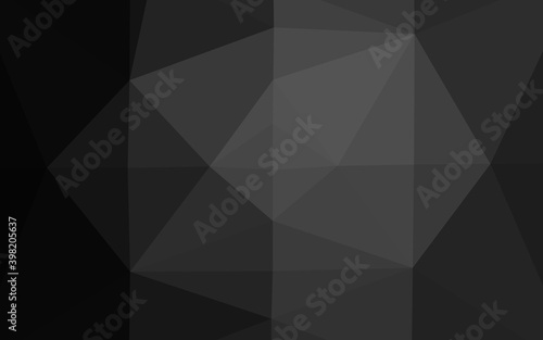 Dark Silver, Gray vector polygonal background. Colorful illustration in Origami style with gradient. Triangular pattern for your business design.