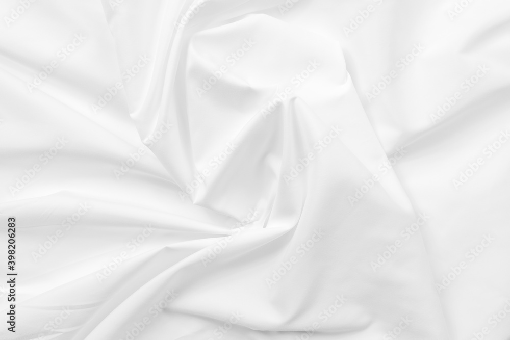 Obraz premium Abstract white fabric texture background. Cloth soft wave. Creases of satin. silk and cotton.