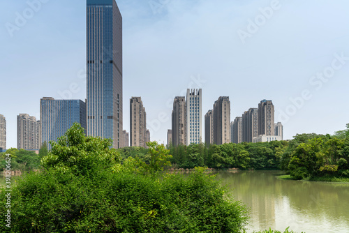 Lakeside modern office building in China