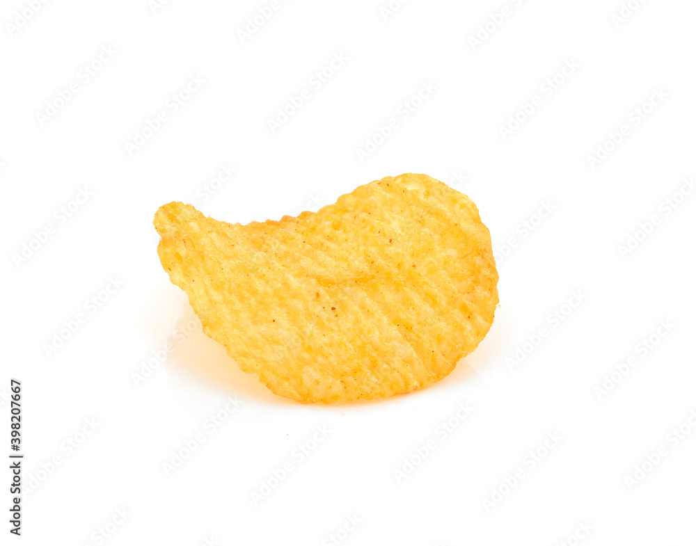 Potato chips isolated on white background Potato chips isolated on white background