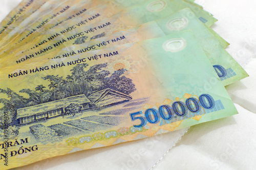 Vietnamese money 500,000 Dong banknote