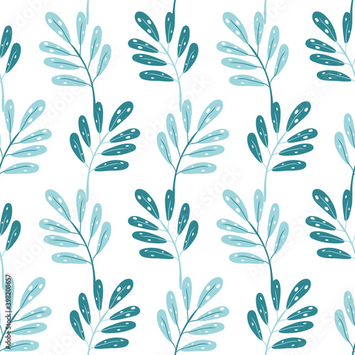 Seamless Christmas pattern with winter plants. Design for Holidays decoration, for Invitations, gift paper, stationery, wrapping paper, print, fabric or textile. Vector illustration