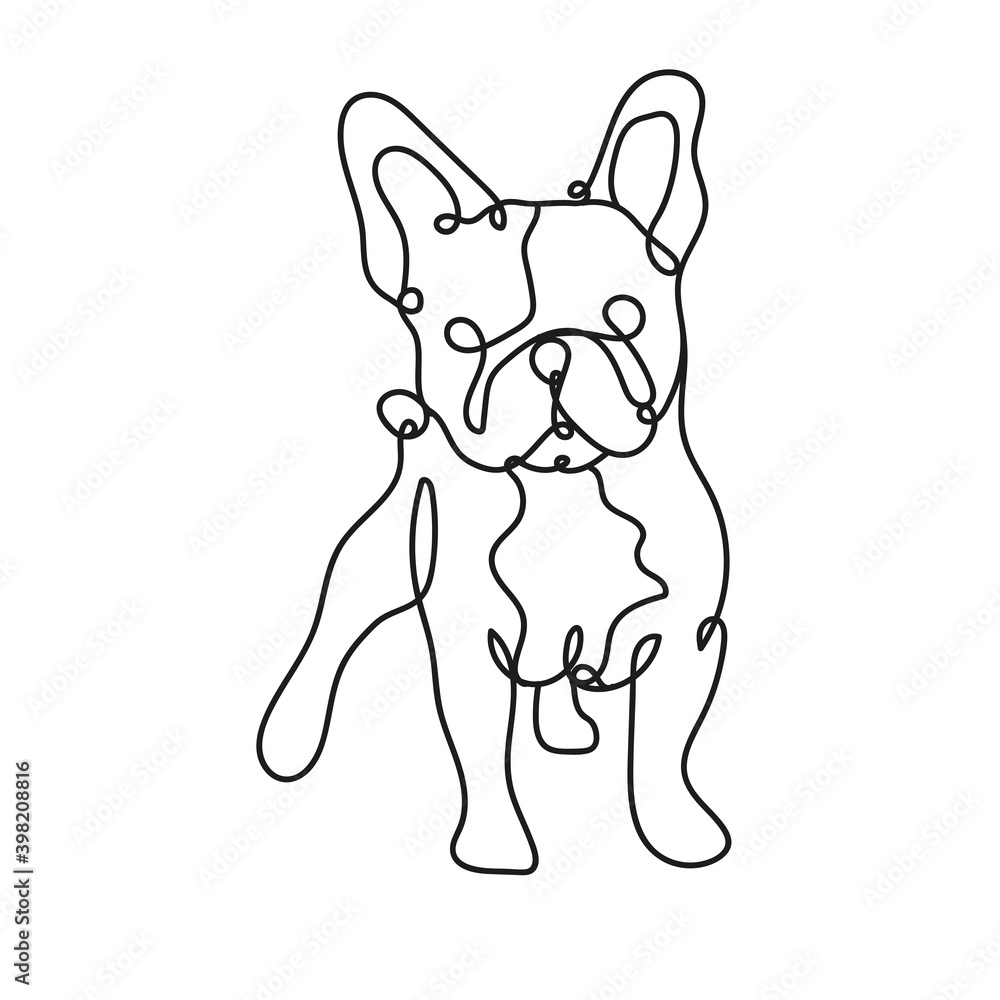 Obraz premium bulldog mascot one line style icon