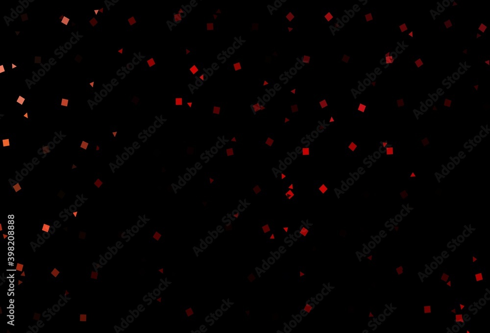 Dark Red vector texture in poly style with circles, cubes.