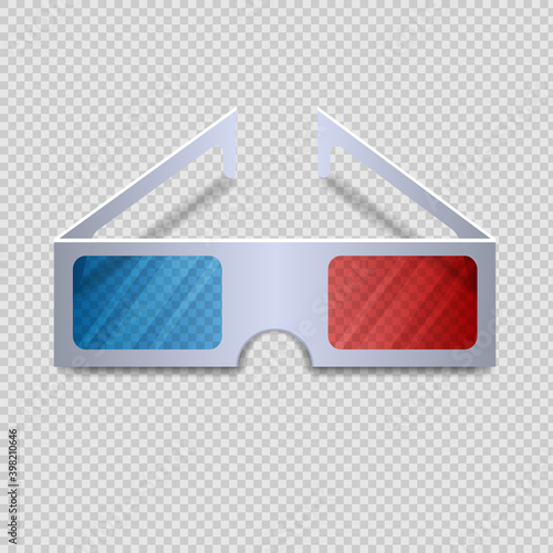 3D glasses on a transparent background. Vector illustration