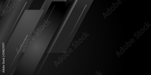 Black grey abstract background geometry shine and layer element vector for presentation design. Suit for business, corporate, institution, party, festive, seminar, and talks.