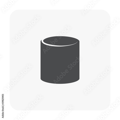 PVC plastic end cap hub vector icon. Connect by slip socket or solvent weld. Part of pipe fitting for closing end of pipe in pipeline. For plumbing, drainage, vent, waste, sewage and water supply.