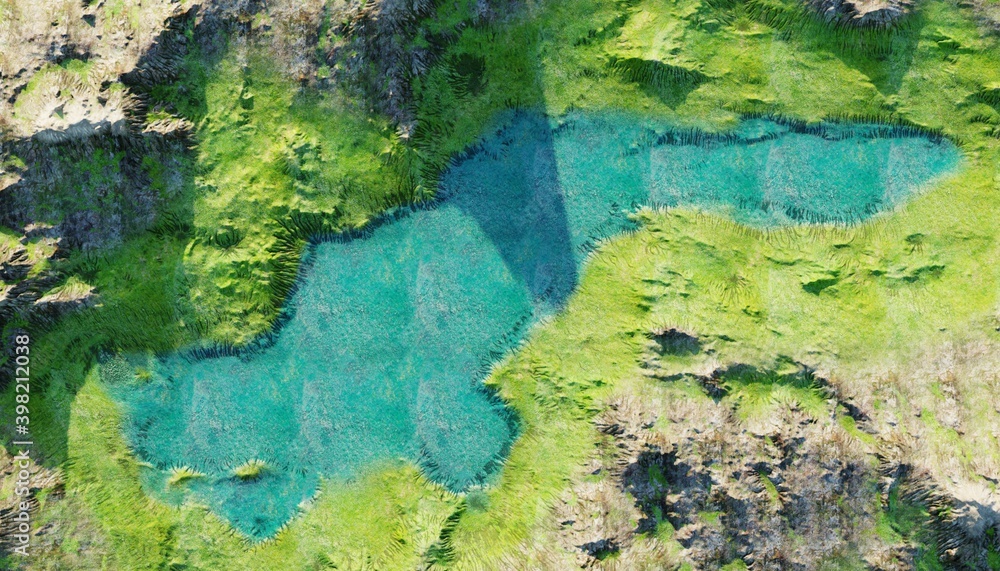 Realistic 3D Render of Lake Realistic 3D Render of Lake