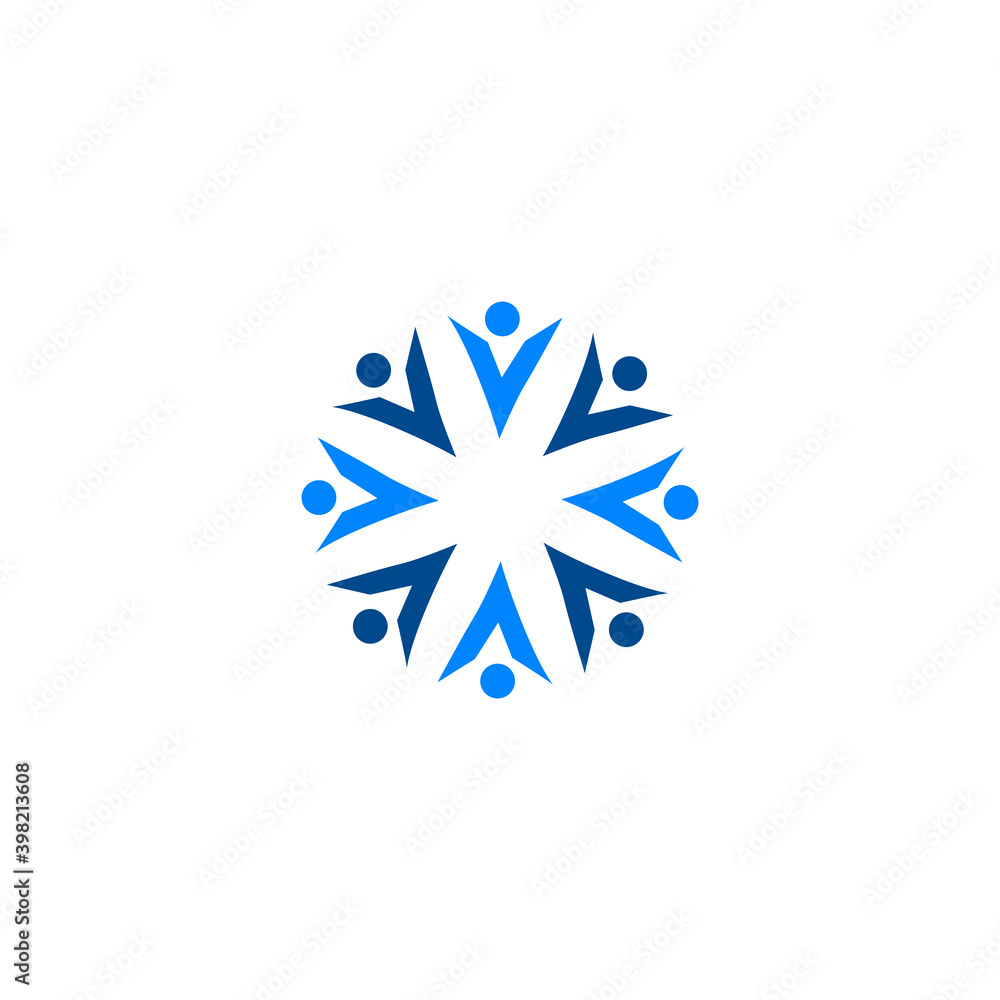 BLUE PEOPLE SIGN, SYMBOL ART LOGO ISOLATED ON WHITE BLUE PEOPLE SIGN, SYMBOL ART LOGO ISOLATED ON WHITE