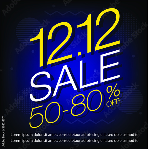 12.12 Shopping day sale banner or poster design. 