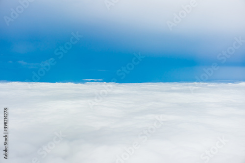 The sky view of tropopause layer of the Earth's atmosphere. The region between the troposphere and the stratosphere.