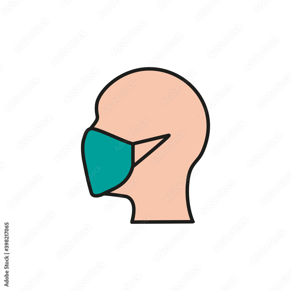 Mann mit Maske, Icon, Schutz, Maßname, Virus Mann mit Maske, Icon, Schutz, Maßname, Virus