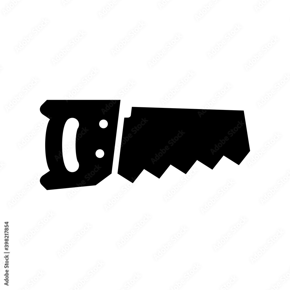 Icono plano silueta de serrucho de juguete en color negro Icono plano silueta de serrucho de juguete en color negro