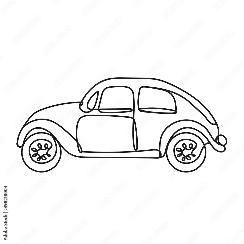 old car vehicle one line style icon old car vehicle one line style icon