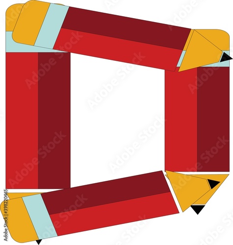 illustration of font type created by pencil shape