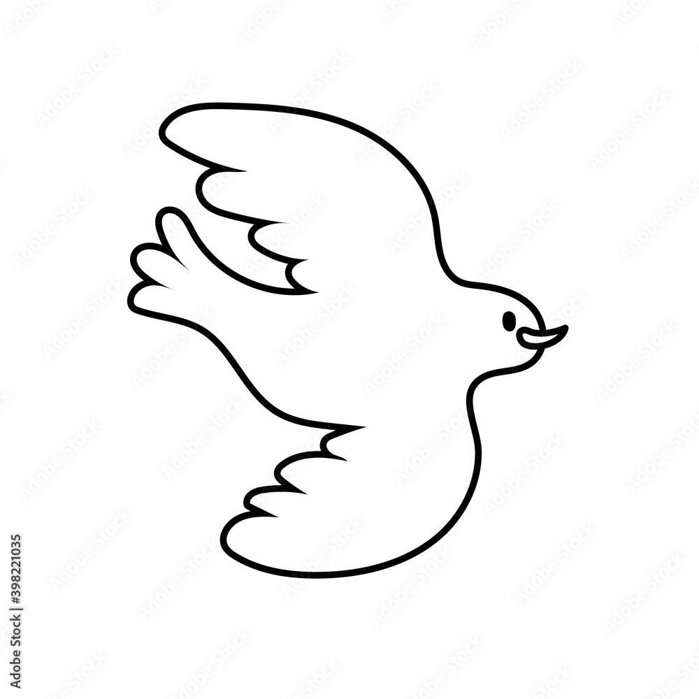 dove bird flying peace line style icon dove bird flying peace line style icon