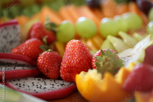 beautiful composition of fresh fruit