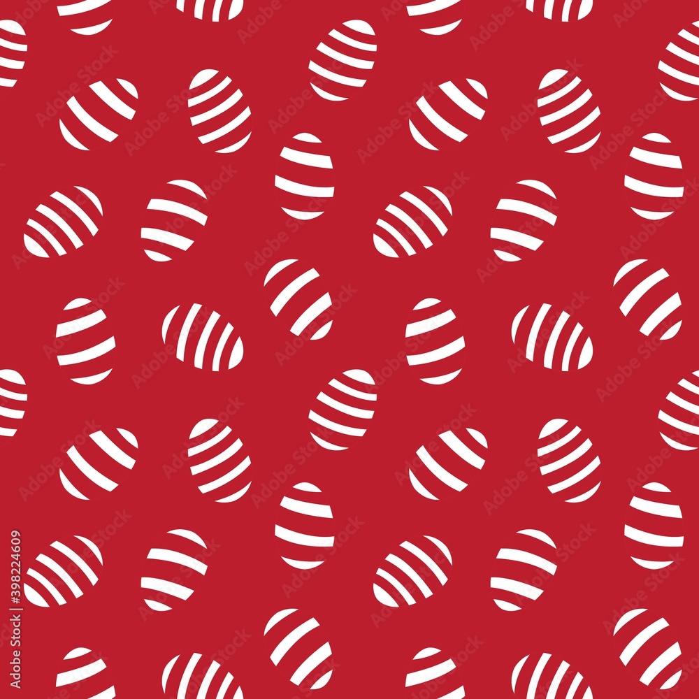 Obraz premium Red Easter Egg Seamless Pattern Background