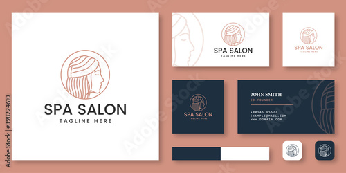 Spa Salon logo mockup with business card template