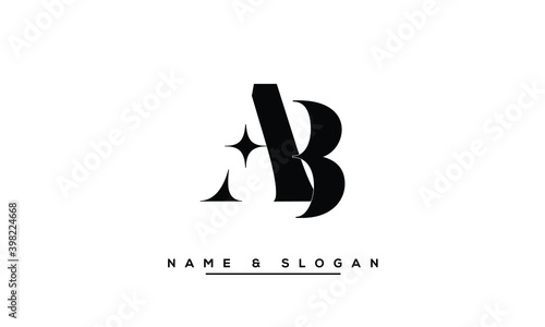 AB, BA, A, B  Abstract Letters Logo Monogram