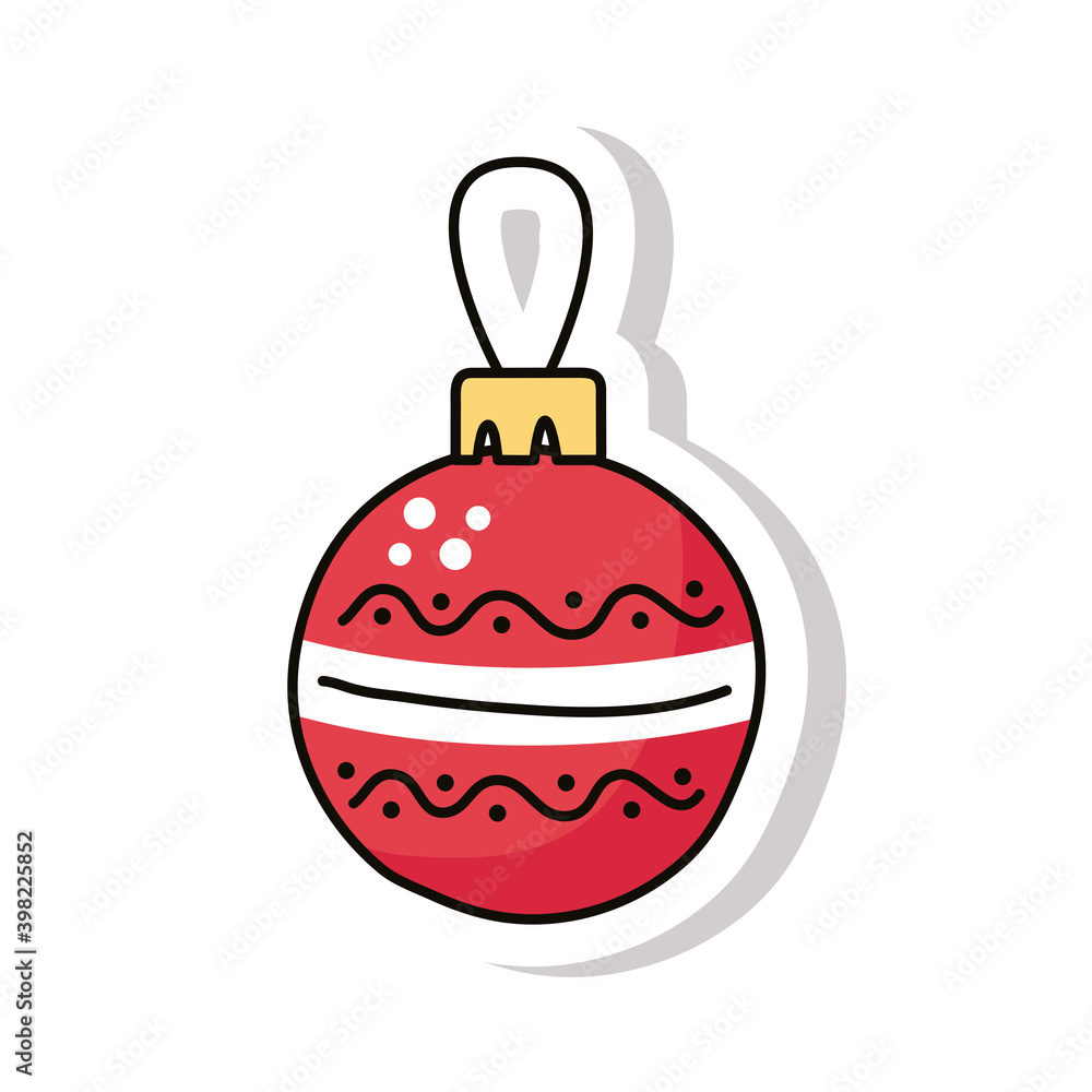 happy merry christmas ball sticker icon happy merry christmas ball sticker icon