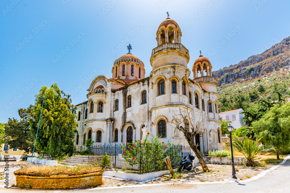 St George of Horafia Church view in Kastellorizo Island. Katellorizo is populer tourist destination in Greece.