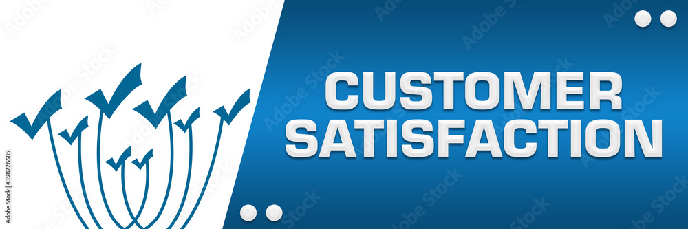 Customer Satisfaction Blue Lines Tick Marks On Top Left Horizontal Customer Satisfaction Blue Lines Tick Marks On Top Left Horizontal