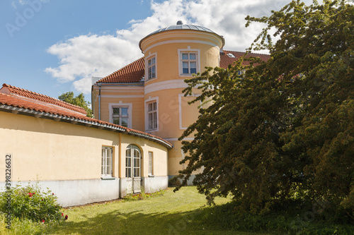 Kiltsi manor belonged to the great Russian seafarer Krusenstern and his family. Sunny summer day. © yegorov_nick