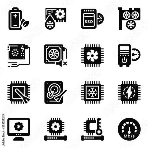  Pack of System Temperature Devices Glyph Icons 