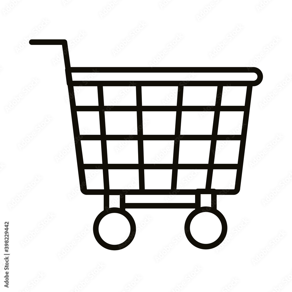shopping cart with checkered supermarket line style shopping cart with checkered supermarket line style