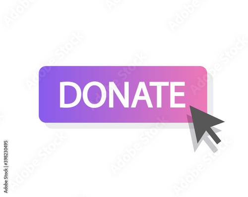 Donate button vector icon clicking