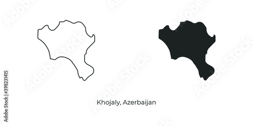 Vector illustration of Khojaly. Azerbaijan region vector map