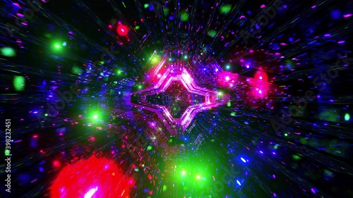 Color changinng glowing lights effects 3d illustration background wallpaper