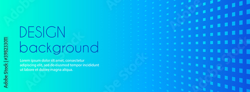 Turquoise blue gradient minimal long banner. Vector abstract horizontal background with copy space for text. Facebook cover