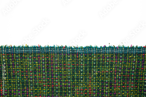 green woven fabric on white background