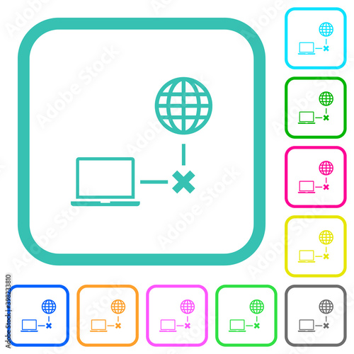 Offline laptop vivid colored flat icons