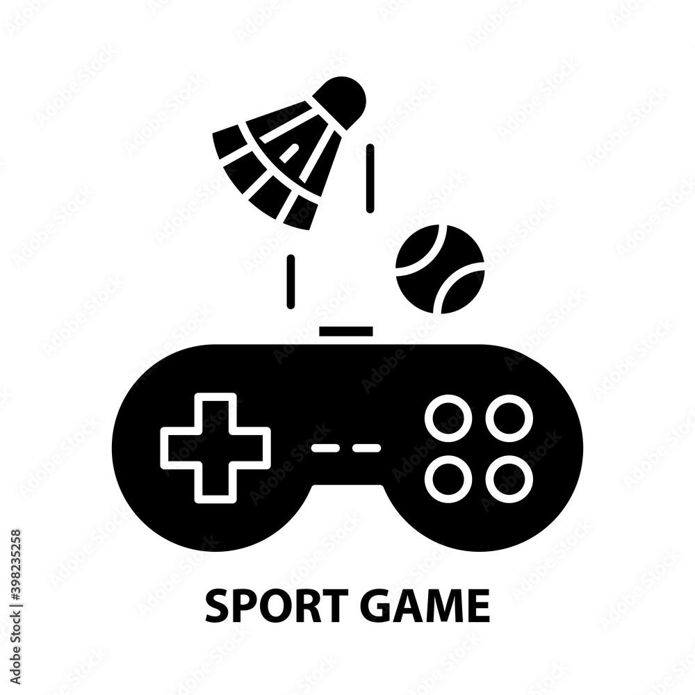sport game icon, black vector sign with editable strokes, concept illustration sport game icon, black vector sign with editable strokes, concept illustration