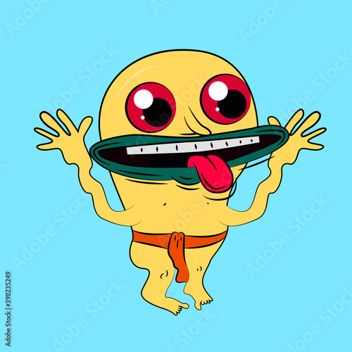 man character laughing out loud, streetwear or t-shirt design
