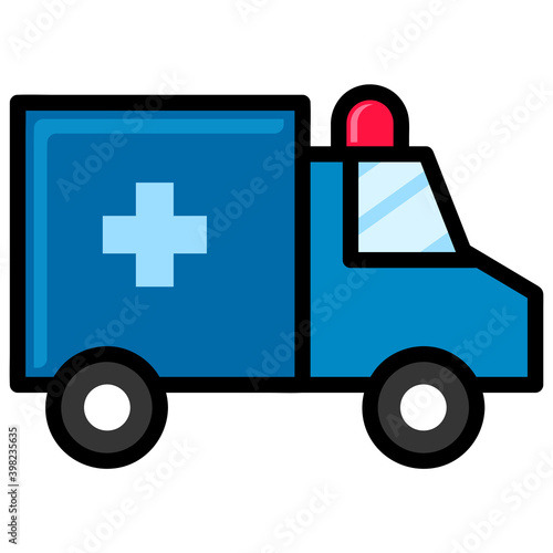 medical ambulance kawaii doodle image. doodle icon image