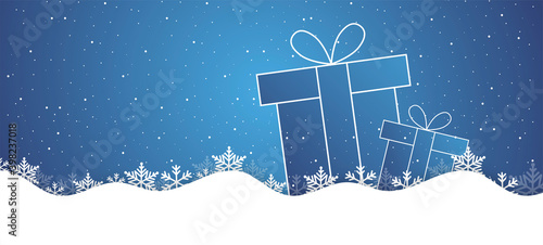 sfondo, regali, neve, fiocchi di neve, regalo di natale