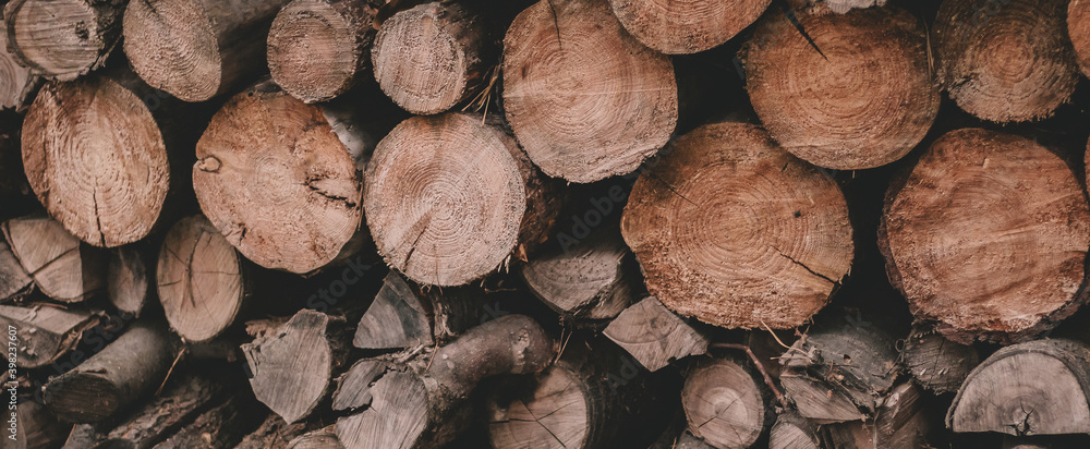 Texture of stacked neat firewood horizontal photo Texture of stacked neat firewood horizontal photo